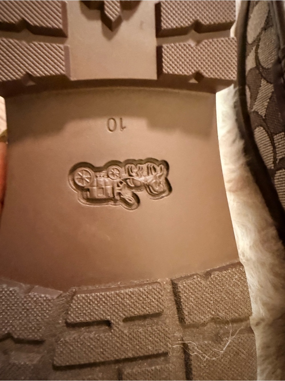 Coach Brown Signature Canvas Women's Penny Loafers with Gold Accent - Picture 4 of 10